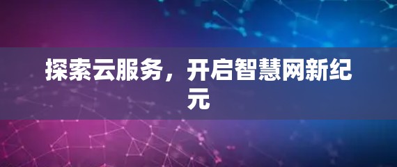 探索云服务，开启智慧网新纪元